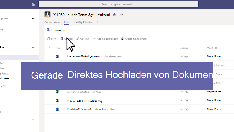 Eine Datei wird hochgeladen