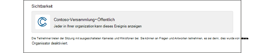 Rathausinformationen zeigen das Banner an, das den Teilnehmern angezeigt wird