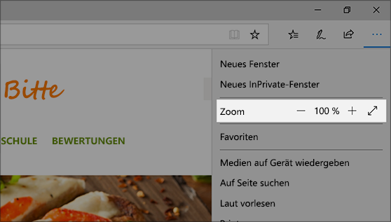 Die Bildschirmlupe vergrößert Bereiche Ihres Bildschirms, damit sie leichter zu erkennen sind.
