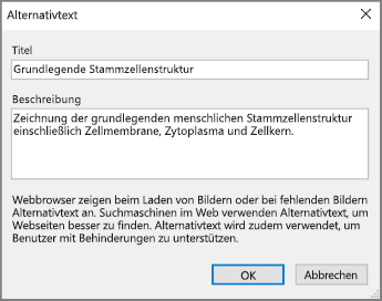 Screenshot des OneNote-Dialogfelds 