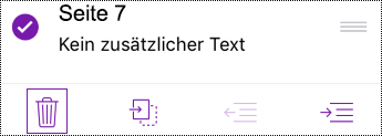 Löschen einer Seite in OneNote für iOS