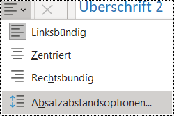 Screenshot der Option 