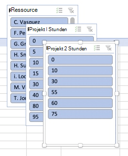 PivotTable-Slicer in Excel für Mac.