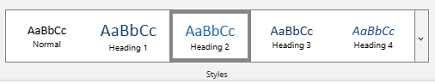 Das Menü Formatvorlagen in OneNote für das Web.