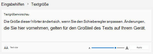 Windows 11 Schieberegler 
