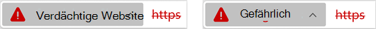 Symbol für eine verdächtige oder gefährliche Website