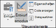 Entwurfsmodus im Menüband