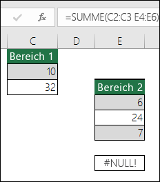 #NULL!-Fehler