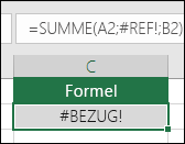 Excel zeigt den #REF!-Fehler an, wenn ein Zellbezug ungültig ist