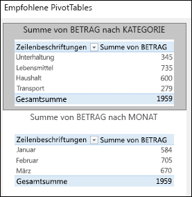 Excel-Dialogfeld 
