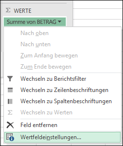 Excel-Dialogfeld 