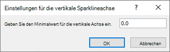 Screenshot: Eingabe eines Mindestwerts für die vertikale Achse im Dialogfeld Einstellung der vertikalen Sparkline-Achse.