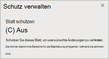 Deaktivieren des Blattschutzes