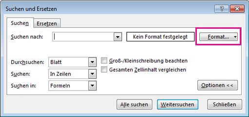 Dialogfeld 'Suchen'