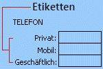 Beispiel für ein Formularsteuerelement 'Bezeichnung'