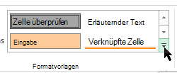 Schaltfläche 'Weitere' im Formatvorlagenkatalog