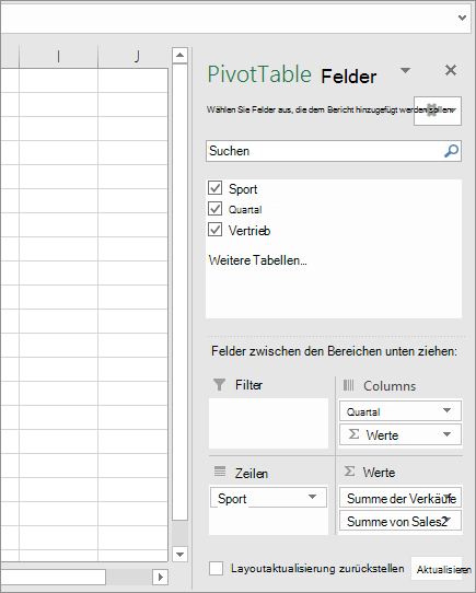 PivotTable-Felder