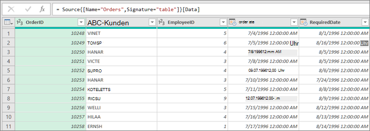 Der Power Query-Abfrage-Editor