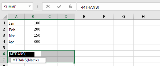 =MTRANS(