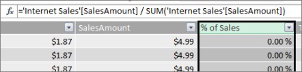 % der Spalte 'Berechnete Verkäufe'