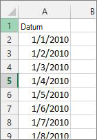 Datumsspalte in Excel