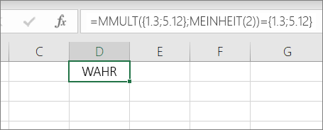 Ein Beispiel für die Funktion MEINHEIT