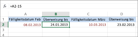 Berechnen von Datumswerten