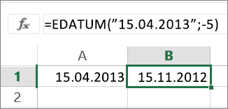 Subtrahieren von Monaten von einem Datumswert