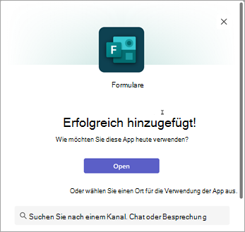 Auswählen eines Orts für die Verwendung der Formular-App