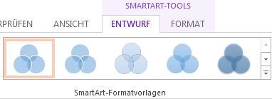 Gruppe 'SmartArt-Formatvorlagen' auf der Registerkarte 'Entwurf' unter 'SmartArt-Tools'