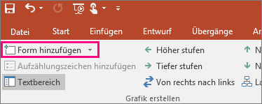 Abbildung der Schaltfläche 'Form hinzufügen' in den SmartArt-Tools