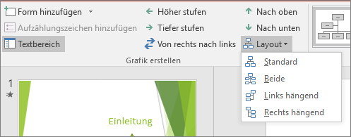 Abbildung der Option 'Layout' in den SmartArt-Tools