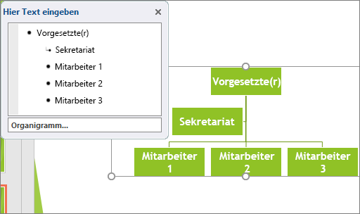 Abbildung eines Beispiels für ein SmartArt-Organigramm