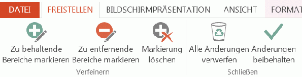 Registerkarte 'Freistellen'
