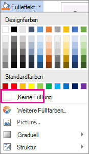 Keine Füllung auswählen