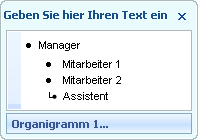 Textbereich, in dem Aufzählungszeichen für Manager-, untergeordnete und Assistent-Shapes angezeigt werden.