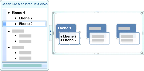 Abbildung des Textbereichs mit Text der Ebene 1 und 2