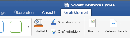 Ein SVG-Bild ausgewählt, aktiviert die Registerkarte Grafikformat im Menüband.