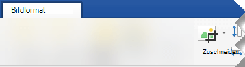 Die Option Zuschneiden auf der Registerkarte Bildformat in Word 2019.