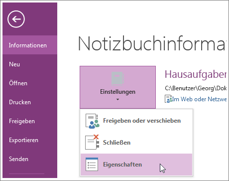 Sie können direkt vom Menü 
