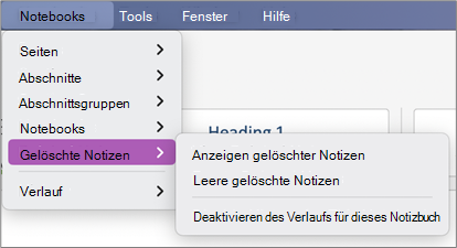 Notizbücher > gelöschte Notizenansicht > Gelöschte Notizen