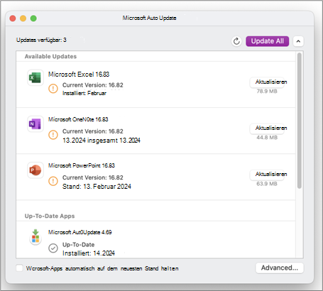 Microsoft AutoUpdate Update All