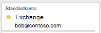Zeigt ein Exchange-Konto im Outlook für Mac linken Bereich mit einem orangefarbenen Symbol an, das auf ein Verbindungsproblem hinweist.