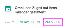 zulassen Kalender zulassen