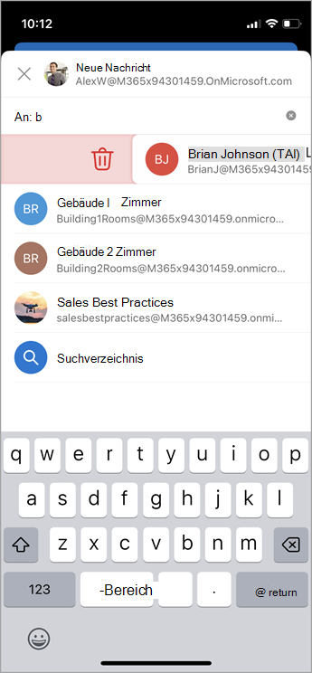 Löschen eines Kontakts in iOS