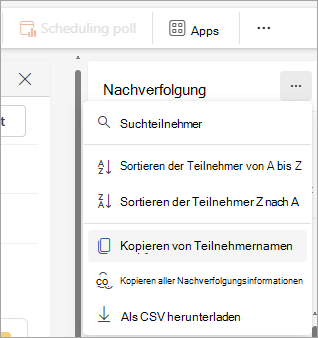 Screenshot des Bereichs 