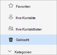 Screenshot: People Ordnerliste mit ausgewählter Option 