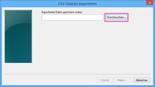 Wählen Sie „Durchsuchen“ aus, um Ihre Datei zu benennen.