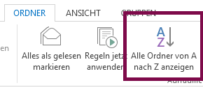 Sortieren Sie Ihre Ordner alphabetisch, indem Sie auf 