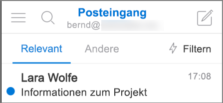 Einen Überblick darüber, wie Outlook auf einem iPhone aussieht.